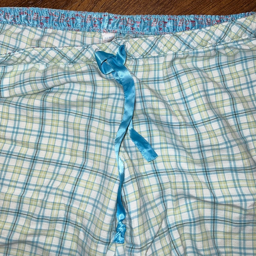 Old Navy Classic Blue & Yellow Plaid Wide Leg Pajama Pants Size M - Picture 6 of 8